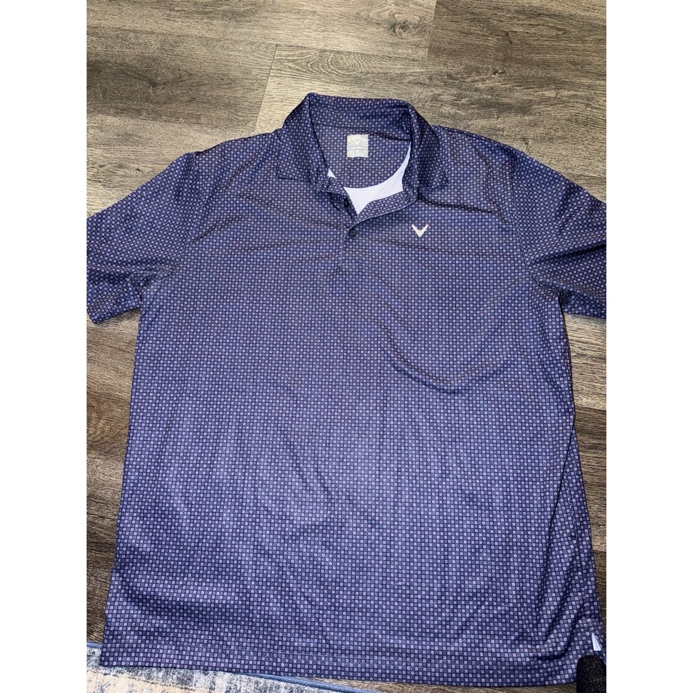 CALLAWAY Opti-Dri Mens XL Performance Polo Shirt Peppers Print Stretch Tech Golf